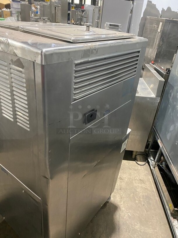 Taylor Commercial Floor Style 3 Handle Soft Serve Ice Cream Machine! All Stainless Steel! On Casters, 1 Leg! Model: 75427 SN: H9021300 208/230V 60HZ  - Image 4 of 10