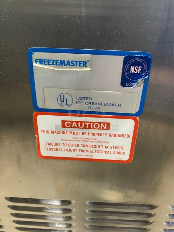 Taylor Commercial Floor Style 3 Handle Soft Serve Ice Cream Machine! All Stainless Steel! On Casters, 1 Leg! Model: 75427 SN: H9021300 208/230V 60HZ  - Image 10 of 10