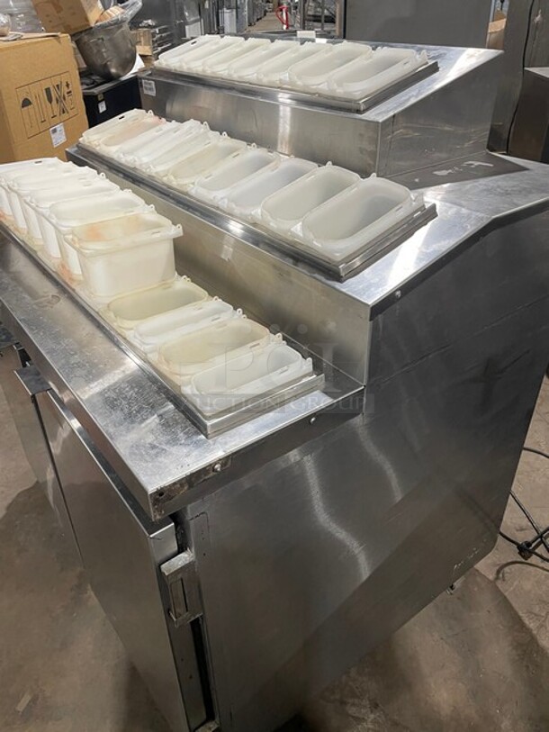 Franke Custom Made All Stainless Steel Tripple Tear Sandwich Prep Table! MODEL FNT60 SN: 304170000894 115V 1PH - Image 4 of 9