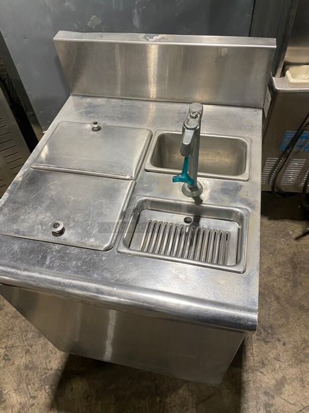 All Stainless Steel Custome Made Ice Bin With Water Tap! On Legs! - Image 5 of 11