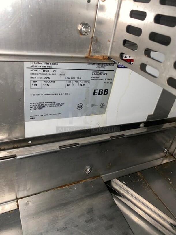 True Commercial Refrigerated 4 Drawer Chef Base! All Stainless Steel! On Casters! MODEL: TRCB72 SN: 7307092 115V 1PH - Image 7 of 9
