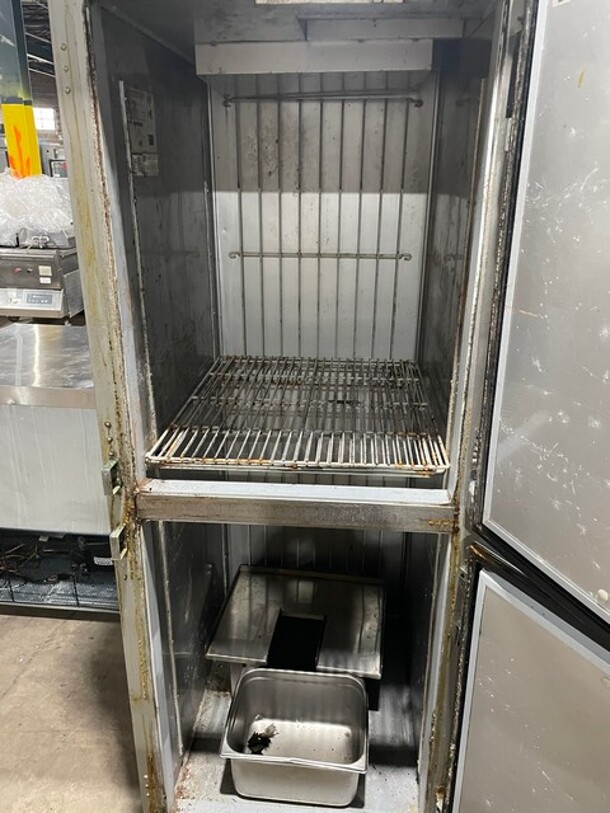 Beverage Air Stainless Steel Commercial 2 Half Size Door Reach In Cooler! On Commercial Casters! MODEL HR1-1HS SN: 12205555 115V 1PH - Image 5 of 9