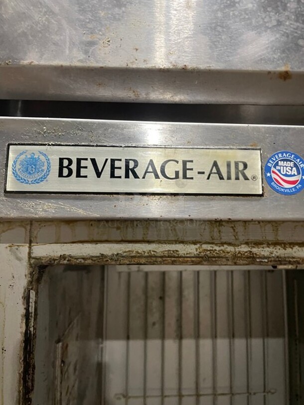 Beverage Air Stainless Steel Commercial 2 Half Size Door Reach In Cooler! On Commercial Casters! MODEL HR1-1HS SN: 12205555 115V 1PH - Image 7 of 9