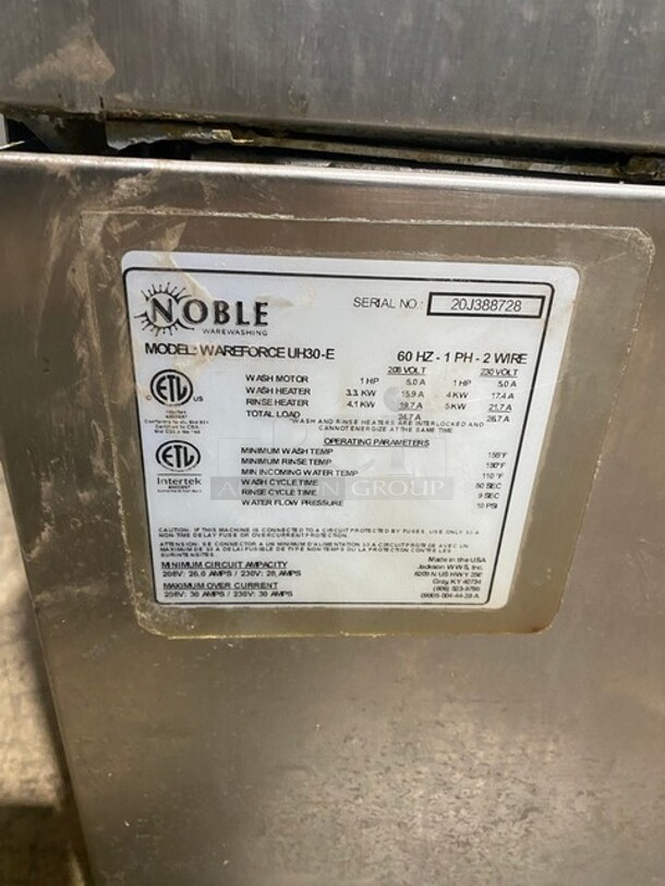 Noble Commercial Undercounter Dishwasher! All Stainless Steel! Model: WAREFORCEUH30 SN:20J388728 208V 1PH - Image 6 of 11