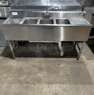 Eagle Group Stainless Steel 3 Compartment Sink With 2 Drain Boards! With Facet And Handle!