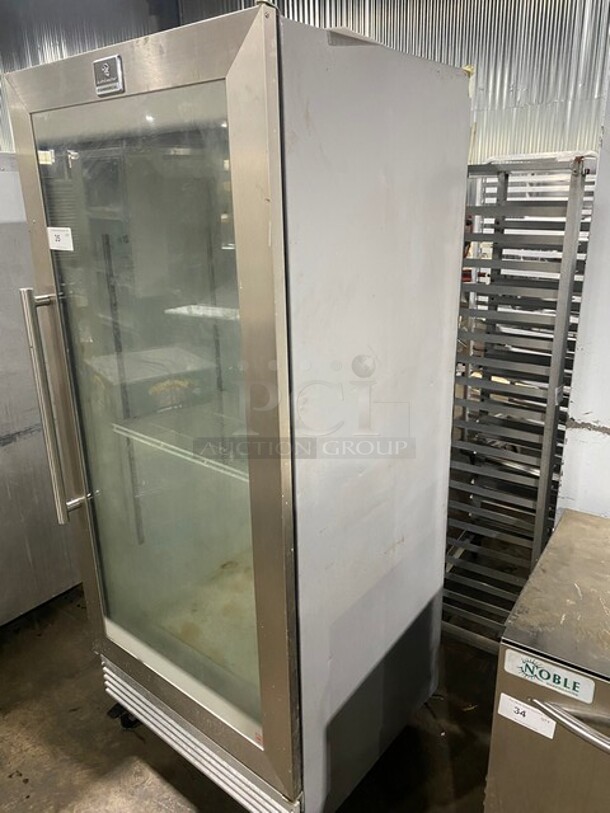 Electrolux Metal Commercial Single Door Reach In Cooler Merchandiser w/ Poly Coated Racks! On Commercial Casters! MODEL KGM220RHY3 SN:WA10801781 115V  - Image 2 of 10