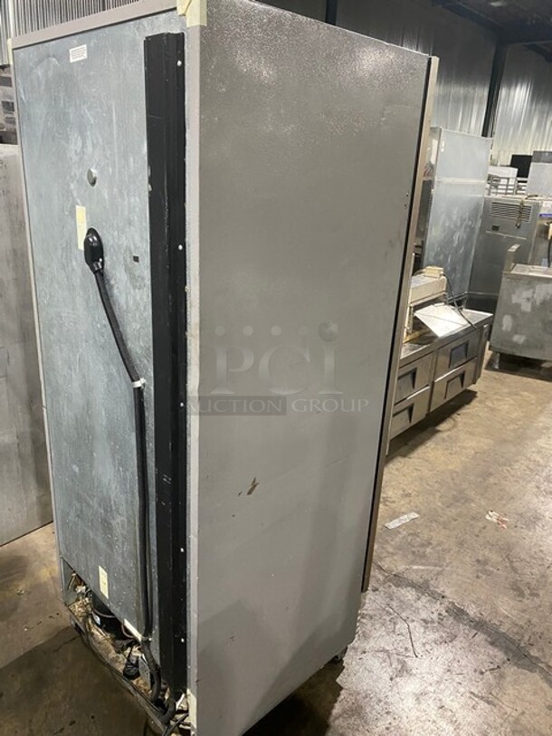 Electrolux Metal Commercial Single Door Reach In Cooler Merchandiser w/ Poly Coated Racks! On Commercial Casters! MODEL KGM220RHY3 SN:WA10801781 115V  - Image 4 of 10
