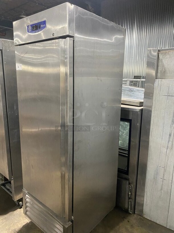 Migali Stainless Steel Reach In Cooler! With Poly Coated Racks! Model G31F! 115V! On Commercial Casters! MODEL G31F SN: 10070005M 115V  - Image 2 of 10