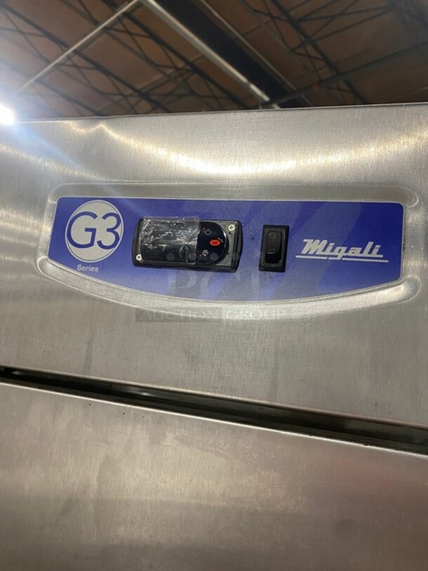 Migali Stainless Steel Reach In Cooler! With Poly Coated Racks! Model G31F! 115V! On Commercial Casters! MODEL G31F SN: 10070005M 115V  - Image 10 of 10