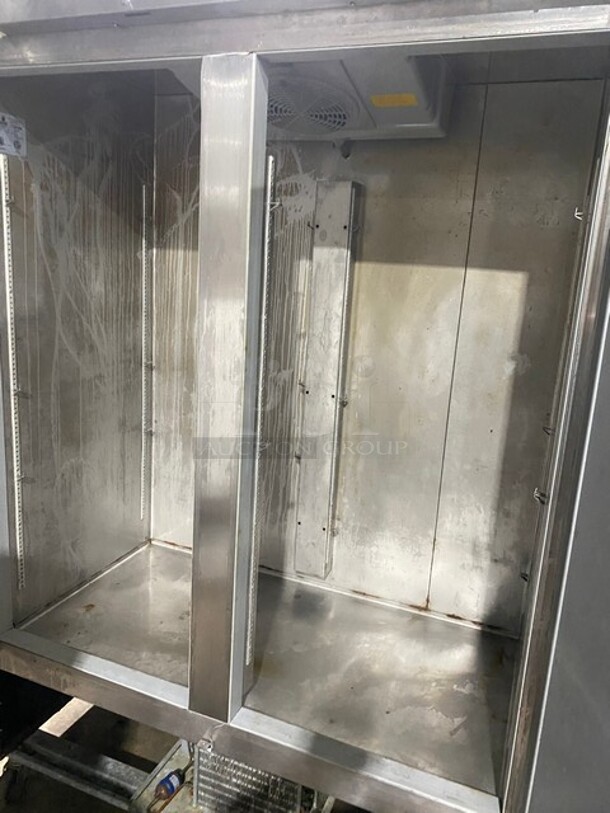 Fagor Stainless Steel Commercial Two Door Reach In Cooler w/ Poly Coated Racks on Commercial Casters! MODEL QVR2 SN: 11020148M 115V  - Image 5 of 10