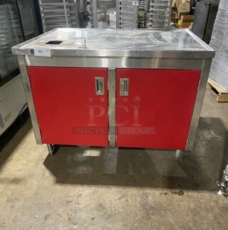 All Stainless Steel Beverage Counter With 2 Door Storage Under!