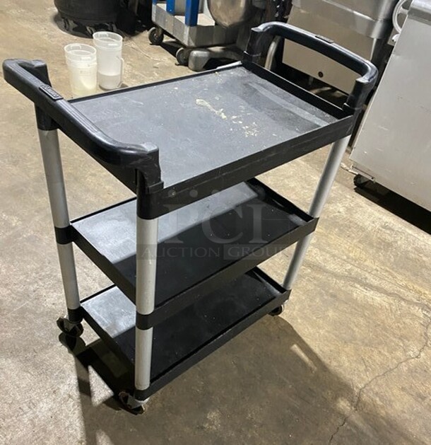 Cambro Black Utility/Bussing Cart with Three Shelves! On Commercial Casters! - Image 3 of 9