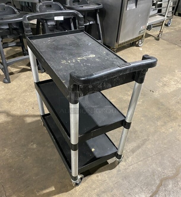 Cambro Black Utility/Bussing Cart with Three Shelves! On Commercial Casters! - Image 4 of 9