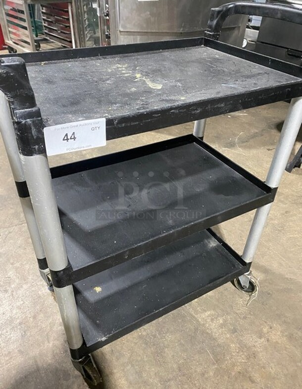 Cambro Black Utility/Bussing Cart with Three Shelves! On Commercial Casters! - Image 5 of 9