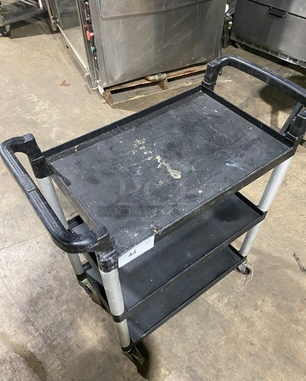 Cambro Black Utility/Bussing Cart with Three Shelves! On Commercial Casters! - Image 8 of 9