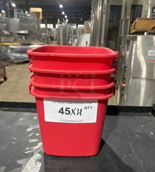 Red Sanitary Buckets! 4x Your Bid!