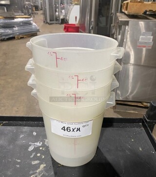 Cambro 4Qt Round Poly Food Storage Container! 4x Your Bid!