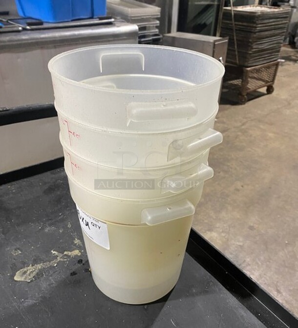 Cambro 4Qt Round Poly Food Storage Container! 4x Your Bid! - Image 2 of 9