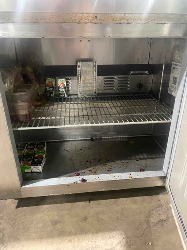Hoshizaki Commercial Single Door Lowboy/Worktop Cooler! All Stainless Steel! On Commercial Casters! Working When Removed! Model: UR36A SN: L50358E  - Image 5 of 9