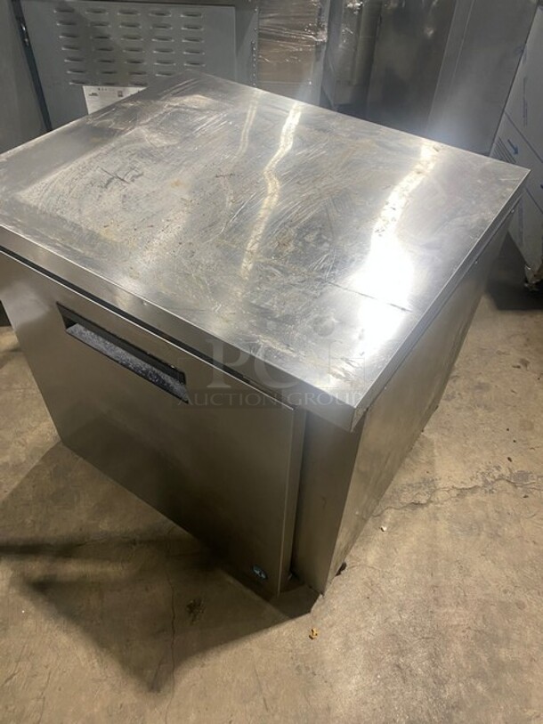 Hoshizaki Commercial Single Door Lowboy/Worktop Cooler! All Stainless Steel! On Commercial Casters! Working When Removed! Model: UR36A SN: L50358E  - Image 9 of 9