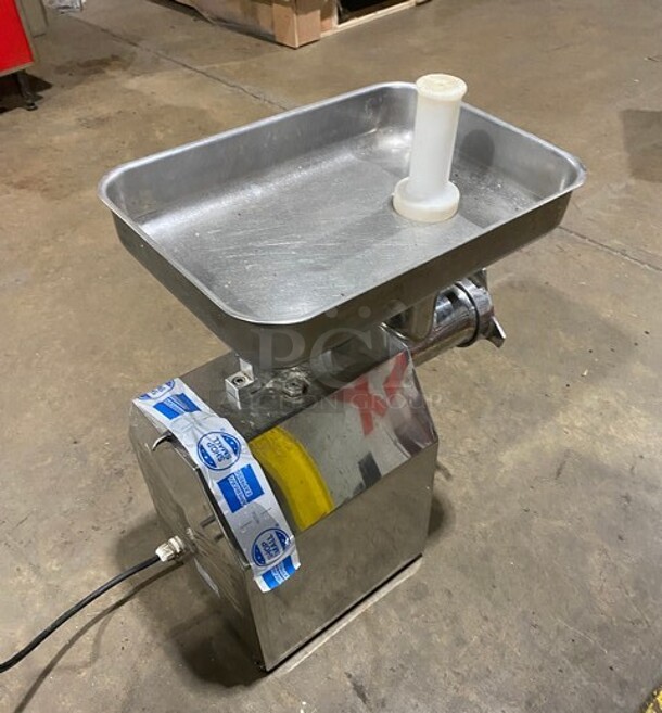 Avantco  Stainless Steel Commercial Countertop #12 Meat Grinder w/ Tray and Pusher! Model MG12 SN:18016617 110V 1PH - Image 4 of 10