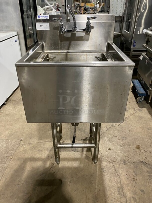 Stradford Smith Heavy Duty High Quality All Stainless Steel one Compartment Prep/Wash Sink! NSF Certified! With Back Splash! On Legs! With Faucet!  - Image 1 of 10