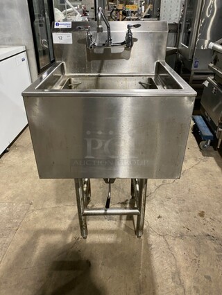 Stradford Smith Heavy Duty High Quality All Stainless Steel one Compartment Prep/Wash Sink! NSF Certified! With Back Splash! On Legs! With Faucet! 