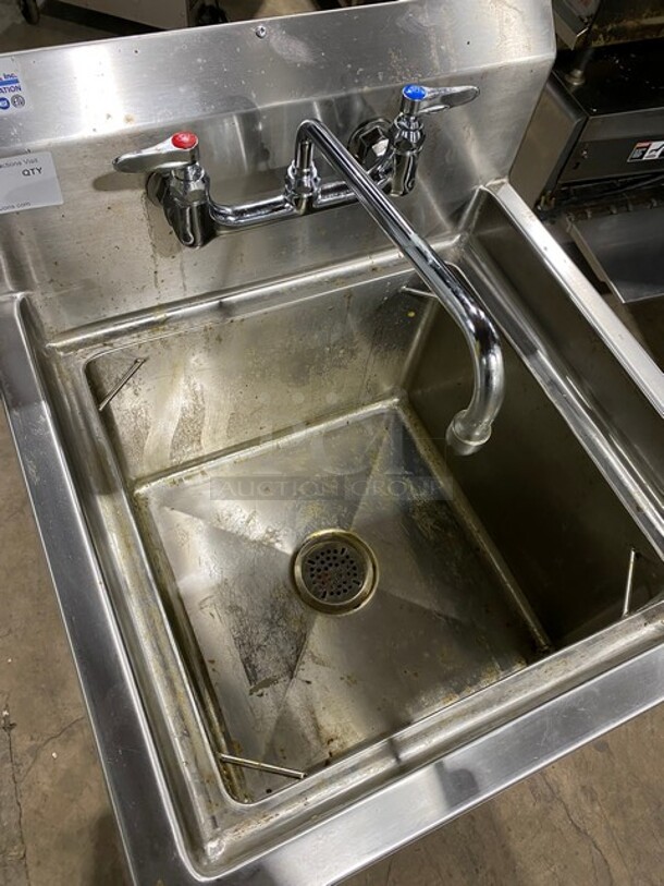 Stradford Smith Heavy Duty High Quality All Stainless Steel one Compartment Prep/Wash Sink! NSF Certified! With Back Splash! On Legs! With Faucet!  - Image 5 of 10
