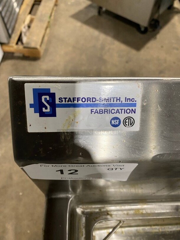 Stradford Smith Heavy Duty High Quality All Stainless Steel one Compartment Prep/Wash Sink! NSF Certified! With Back Splash! On Legs! With Faucet!  - Image 8 of 10