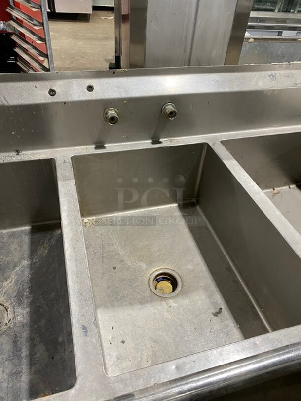 Sweet! Straford Smith High Quality Heavy Duty All Stainless Steel 3 compartment Dishwashing Sink With 2 Drain Boards! On Legs!  - Image 6 of 9