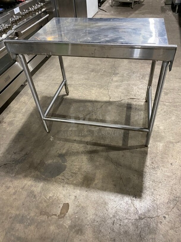 Stainless Steel Commercial Open Base Worktable with Backsplash! - Image 3 of 7