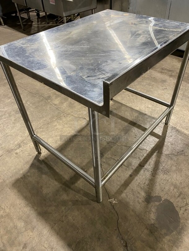Stainless Steel Commercial Open Base Worktable with Backsplash! - Image 4 of 7