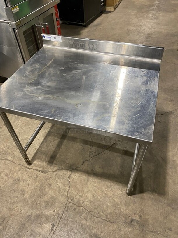 Stainless Steel Commercial Open Base Worktable with Backsplash! - Image 5 of 7