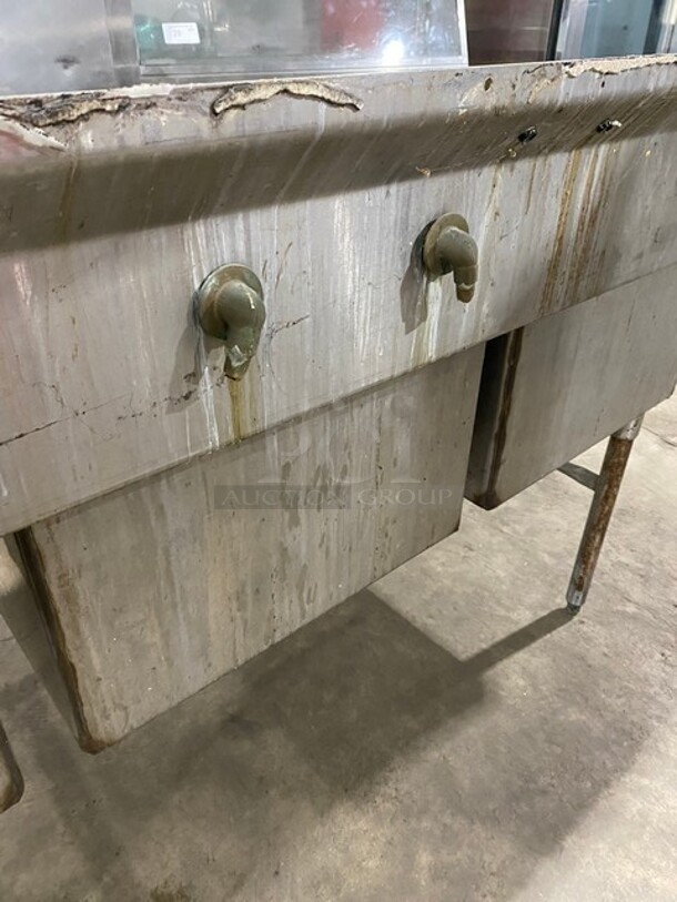 Sweet! Straford Smith High Quality Heavy Duty All Stainless Steel 3 compartment Dishwashing Sink With 2 Drain Boards! On Legs!  - Image 8 of 9