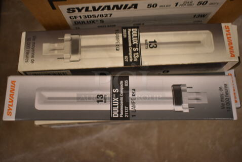 Lot of 11 Various Sylvania Light Bulb Including S, S 13w. (front room)