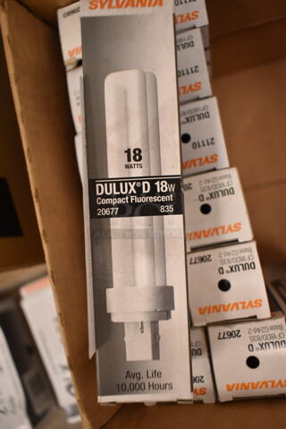 Lot of 15 Sylvania Dulux Light Bulb Including D, D/E. (front room)