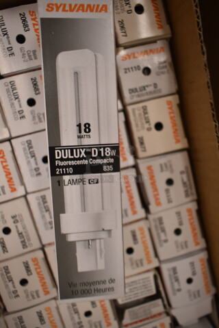 Lot of 15 Sylvania Dulux Light Bulb Including D, D/E. (front room)