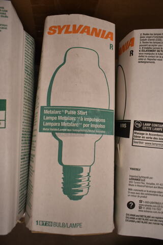 Lot of 8 Various Light Bulbs Including Sylvania Metalarc Pulse Start. (front room)