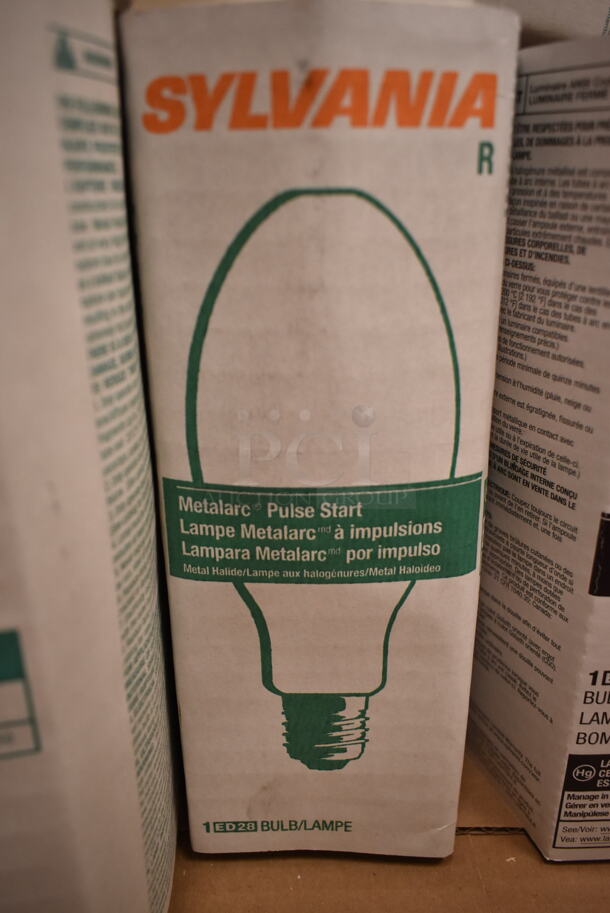 Lot of 9 Various Light Bulbs Including Sylvania Metalarc Pulse Start. (front room) - Image 1 of 2