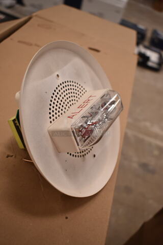 Box of 10 System Sensor SPSCRL-BP10 White Round Ceiling Speaker Strobe. (front room)