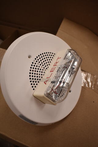 Box of 10 System Sensor SPSCRL-BP10 Ceiling Speaker Strobe. (front room)