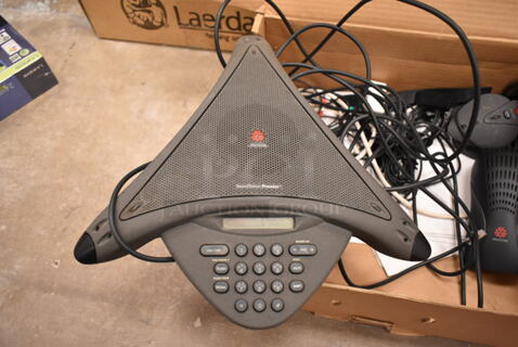 Polycom Sound Station 2 Teleconferencing System. (front room)