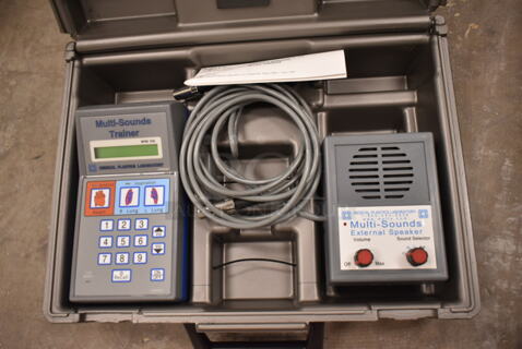 4 Items in Hard Gray Cases; 3 Multi-Sounds Trainer w/ Multi Sounds External Speaker and 1 Arrhythmia Trainer w/ Interaction Trainer. 4 Times Your Bid! (front room)