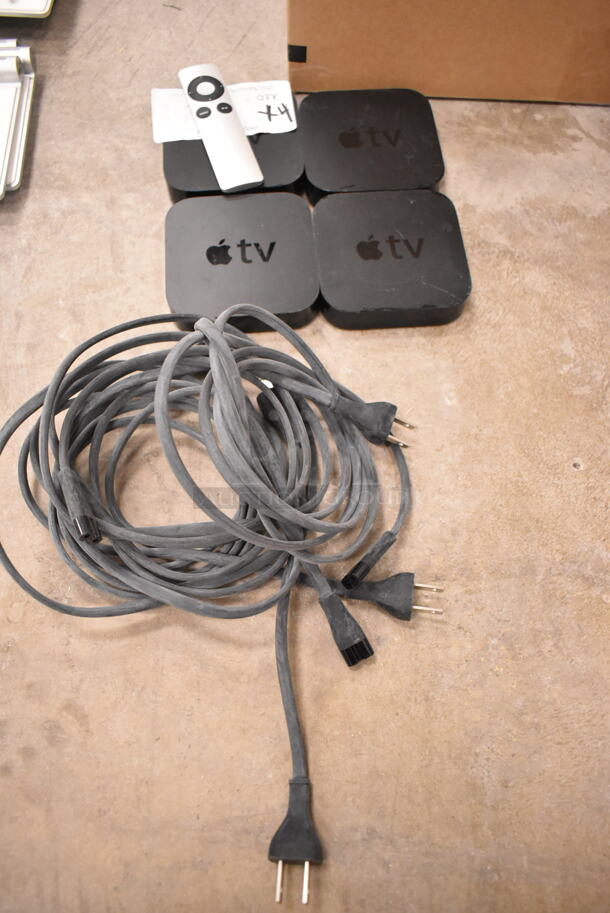 4 Apple A1469 Apple TV Box w/ 1 Remote. 4 Times Your Bid! (front room) - Image 1 of 7