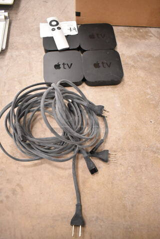 4 Apple A1469 Apple TV Box w/ 1 Remote. 4 Times Your Bid! (front room)