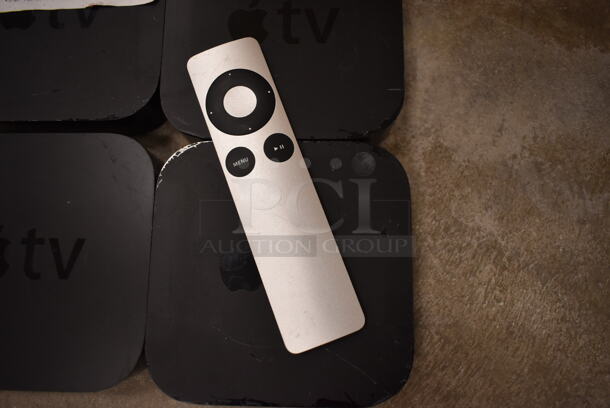 4 Apple A1469 Apple TV Box w/ 1 Remote. 4 Times Your Bid! (front room) - Image 3 of 7