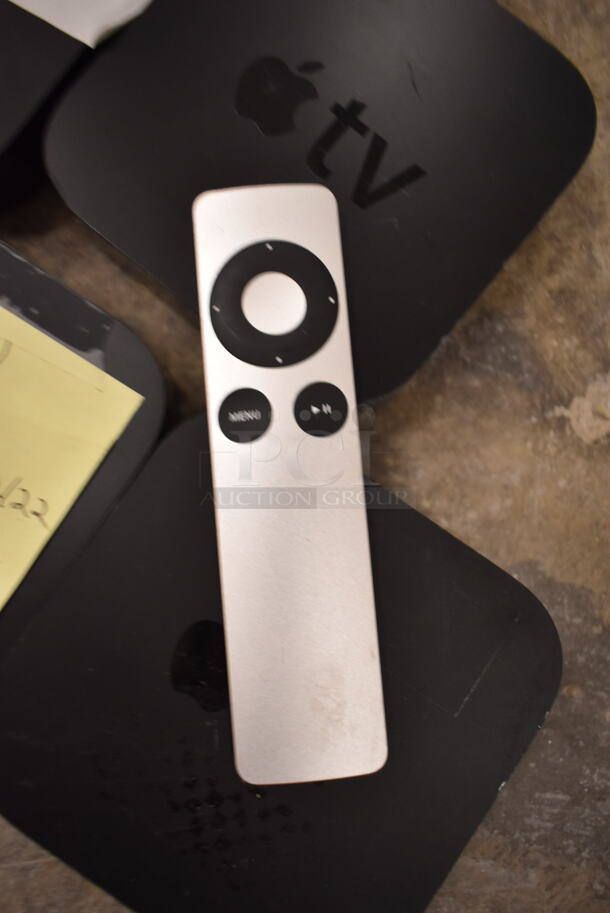 4 Apple A1469 Apple TV Box w/ 1 Remote. 4 Times Your Bid! (front room) - Image 3 of 8