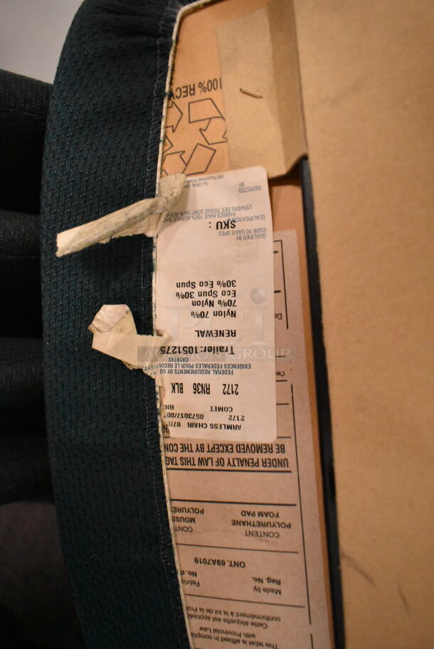 20 Stackable Dark Green Chairs on Black Metal Legs. 20 Times Your Bid! BUYER MUST REMOVE: Bring Tools and Manpower Needed To Remove This Item. (back room) - Image 5 of 5