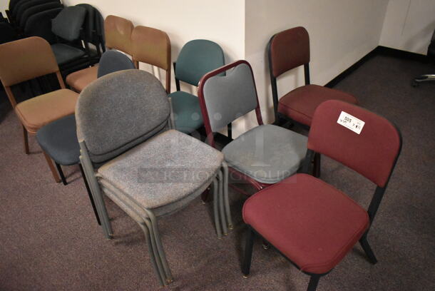 11 Various Chairs Including Maroon and Gray. 11 Times Your Bid! (back room) - Image 1 of 8
