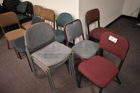 11 Various Chairs Including Maroon and Gray. 11 Times Your Bid! (back room)